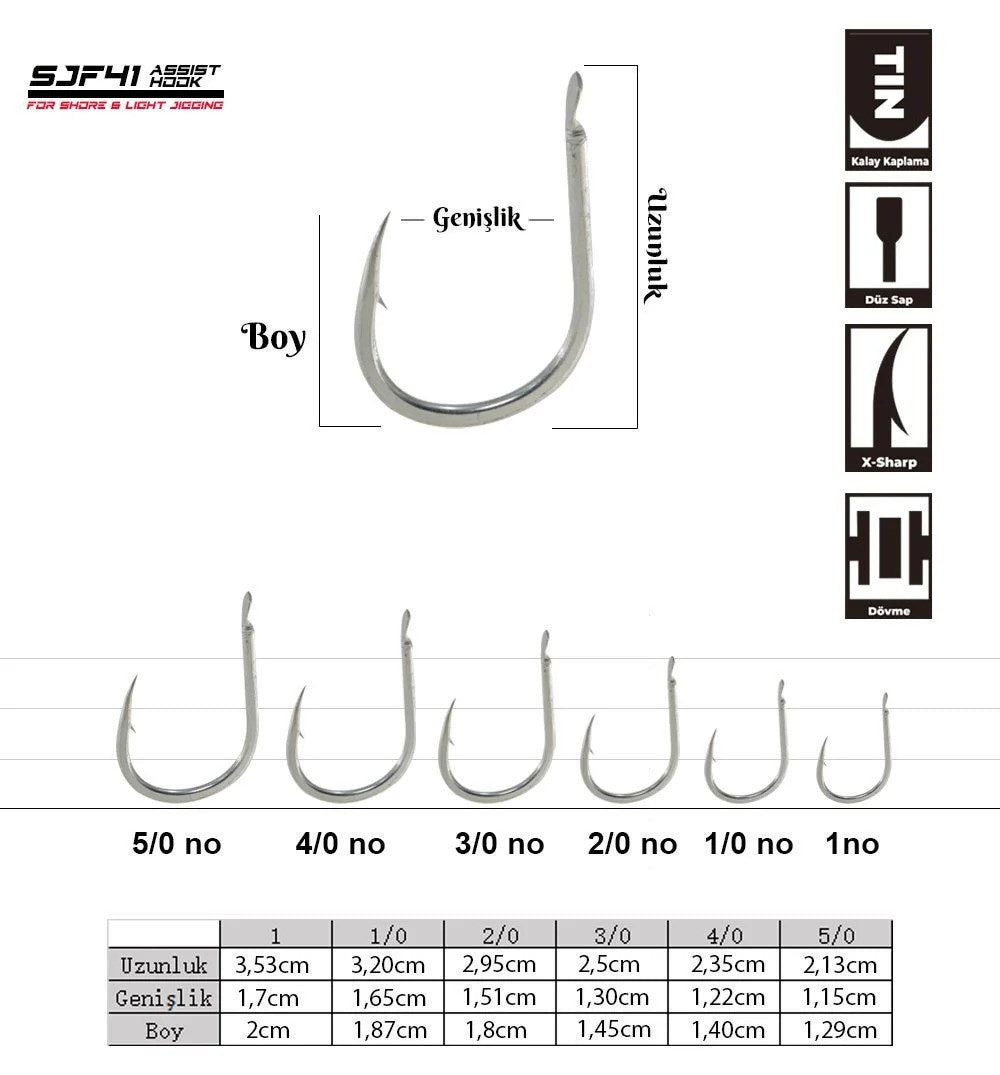 FUJİN SJF41 TIN DÜZ ASSİST KANCASI