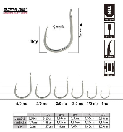 FUJİN SJF41 TIN DÜZ ASSİST KANCASI