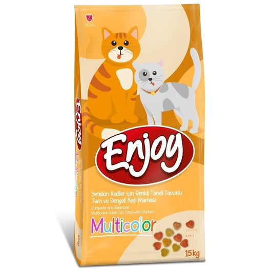 ENJOY RENKLİ TANELİ YETİŞKİN KEDİ MAMASI 15KG