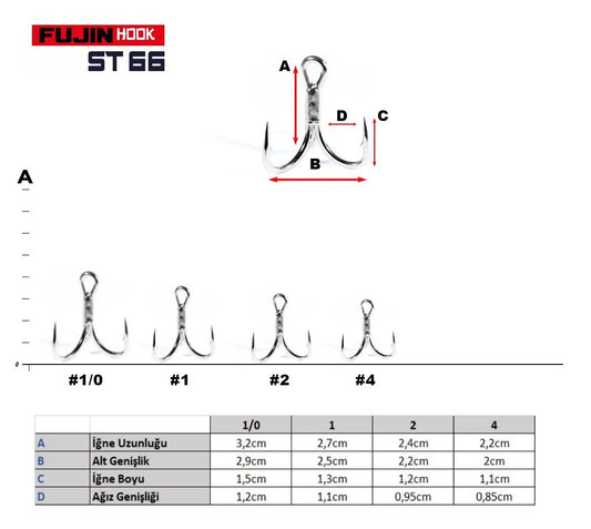 FUJİN ST66 ÜÇLÜ MAKET BALIK İĞNESİ NİCKEL