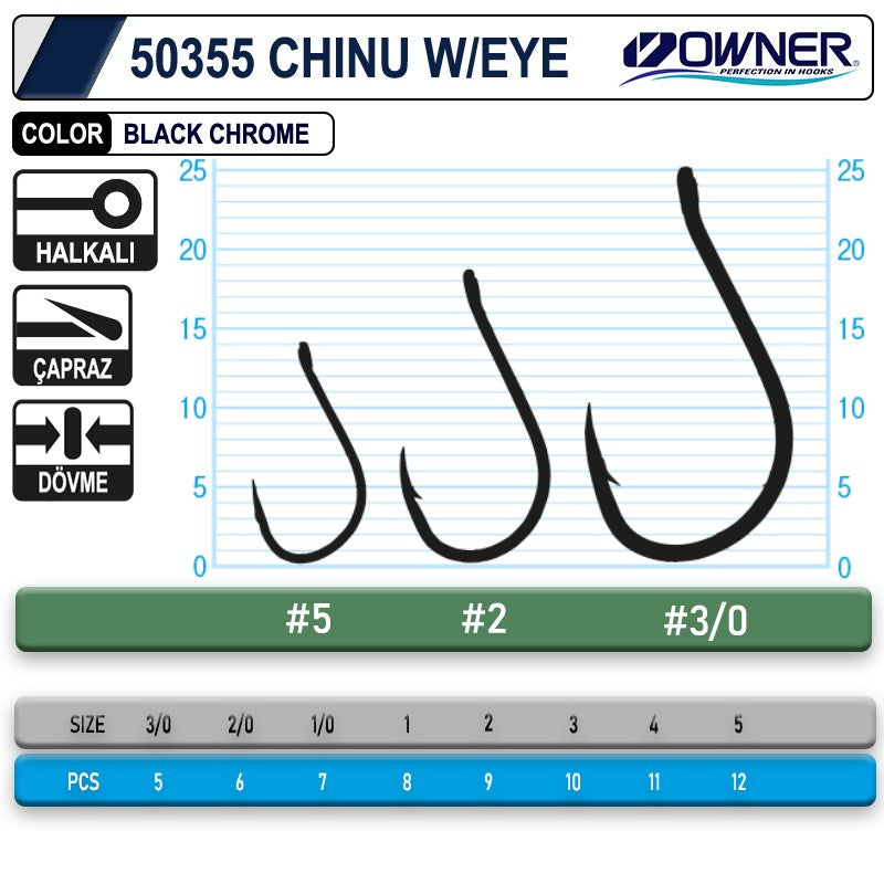 OWNER 50355 CHİNU W/ EYE GUN BLACK İĞNE