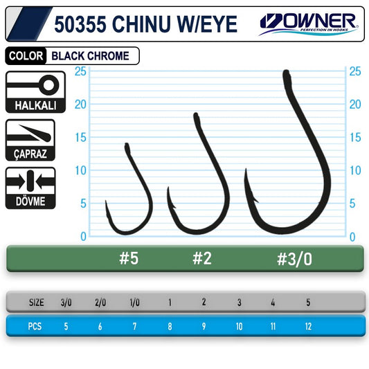 OWNER 50355 CHİNU W/ EYE GUN BLACK İĞNE