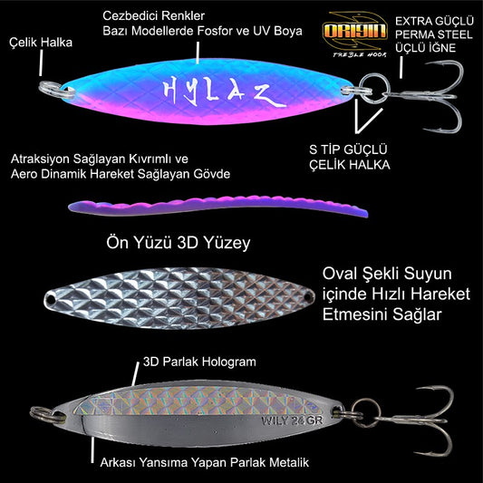 WİLY HYLAZ KAŞIK 20 GR 80 MM - HOLOGRAMLI