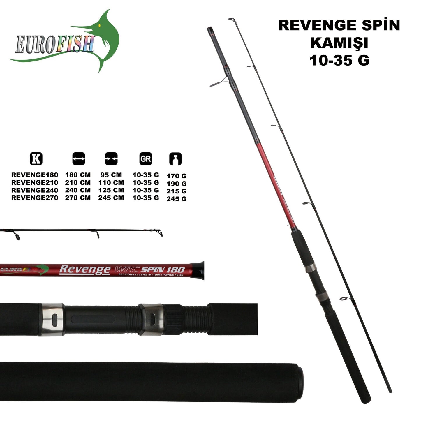 EUROFISH REVENGE SPİN 10-35GR 240 CM