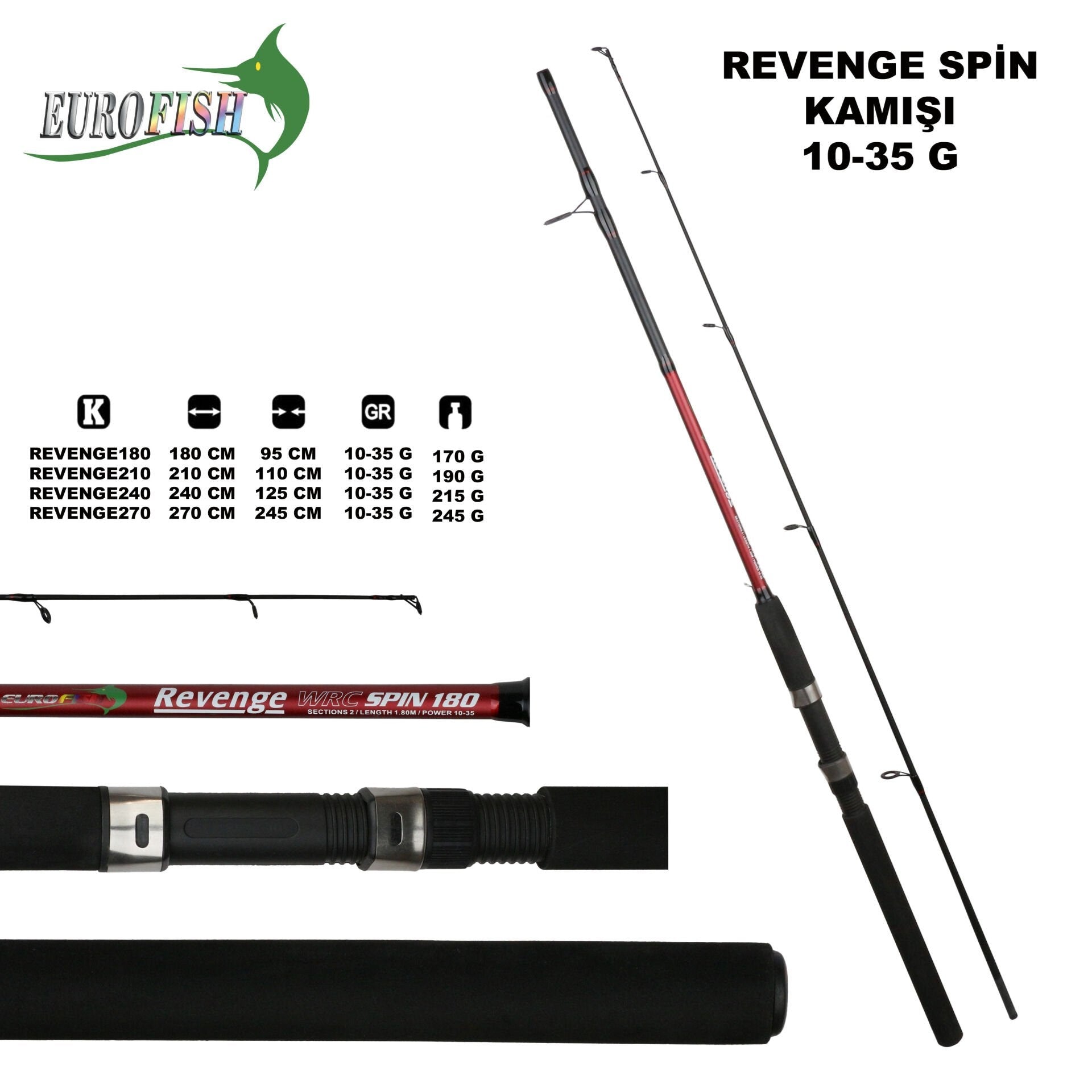 EUROFISH REVENGE SPİN 10-35GR 240 CM