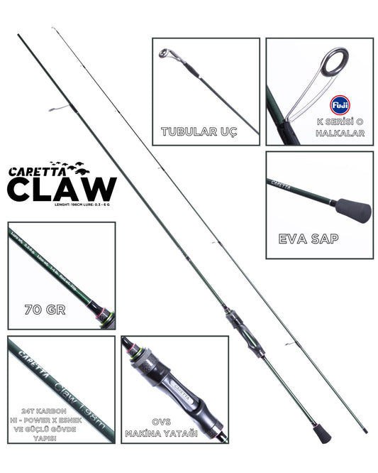 CARETTA CLAW LRF KAMIŞI 198CM 0,3-6GR
