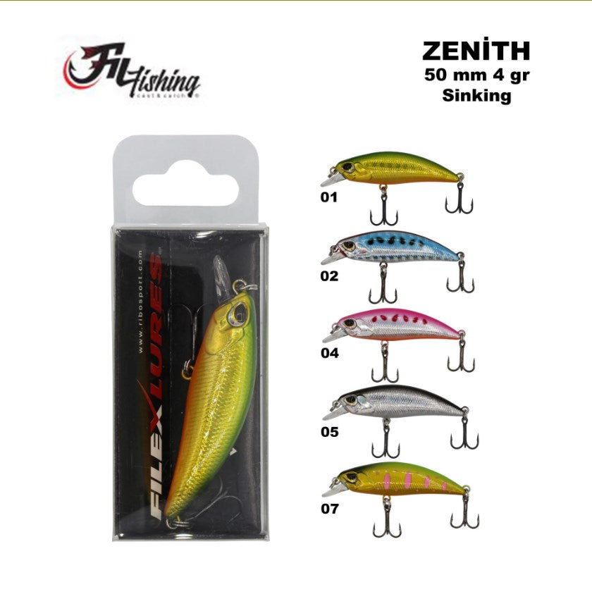 FİLEX LURES ZENİTH SİNKİNG MAKET BALIK 50 MM 4 GR