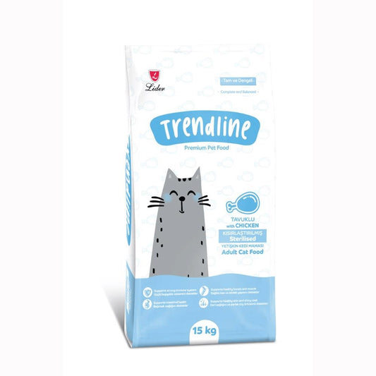 TRENDLİNE TAVUKLU KISIR KEDİ MAMA 15KG