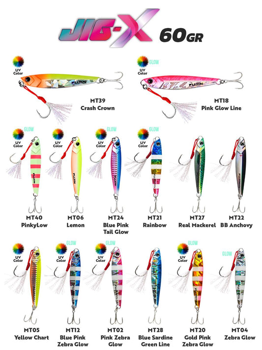 FUJIN JIG-X 6GR MT12 BLUE PINK ZEBRA GLOW
