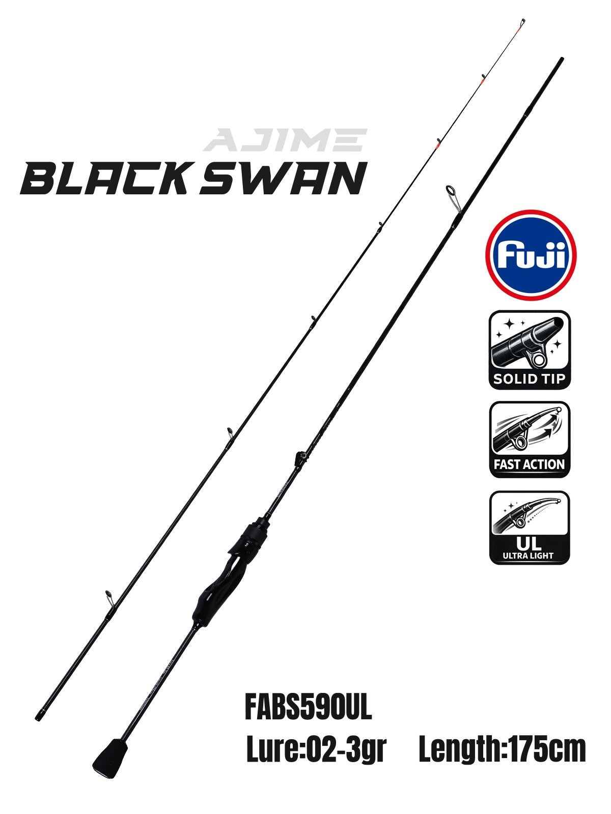 FUJİN AJİME BLACK SWAN 175CM 02-3GR AJİ LRF KAMIŞI