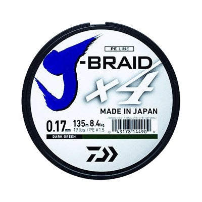 DAIWA X4 BRAID 0,25MM 135M DARK GREEN 12741025
