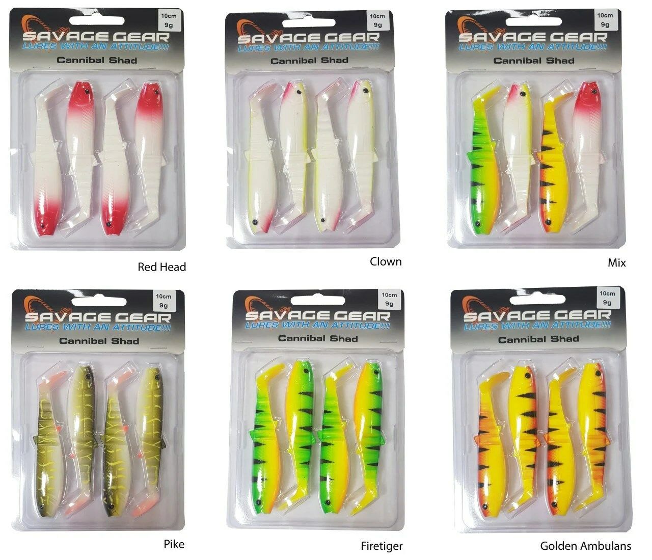 SAVAGE GEAR CANNIBAL SHAD 10CM 9 GR E-SG LB 4PCS MIX 70093