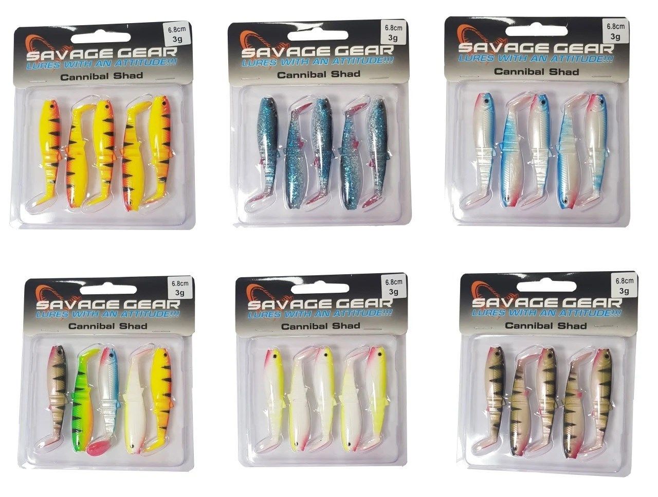 SAVAGE GEAR CANNIBAL SHAD E-SG LB CANNIBAL 6.8CM 5 PCS BLUE PEARL 69950 3G