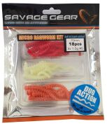 SAVAGE GEAR SG LRF RAGWORM KIT DUO ACTION 18+2 PCS RED BROWN GLOW 50351